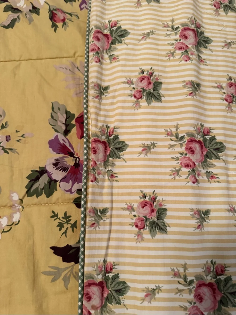 Vtg Ralph Lauren Sophie Brooke Queen Bedding Set Yellow Floral Comforter Sheets